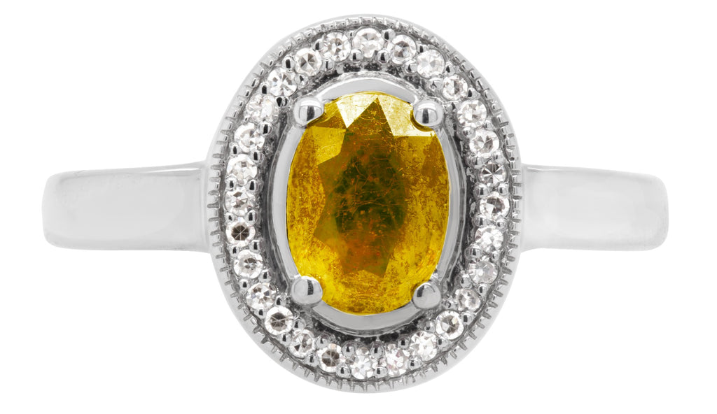 Citrine Radiance Halo Ring