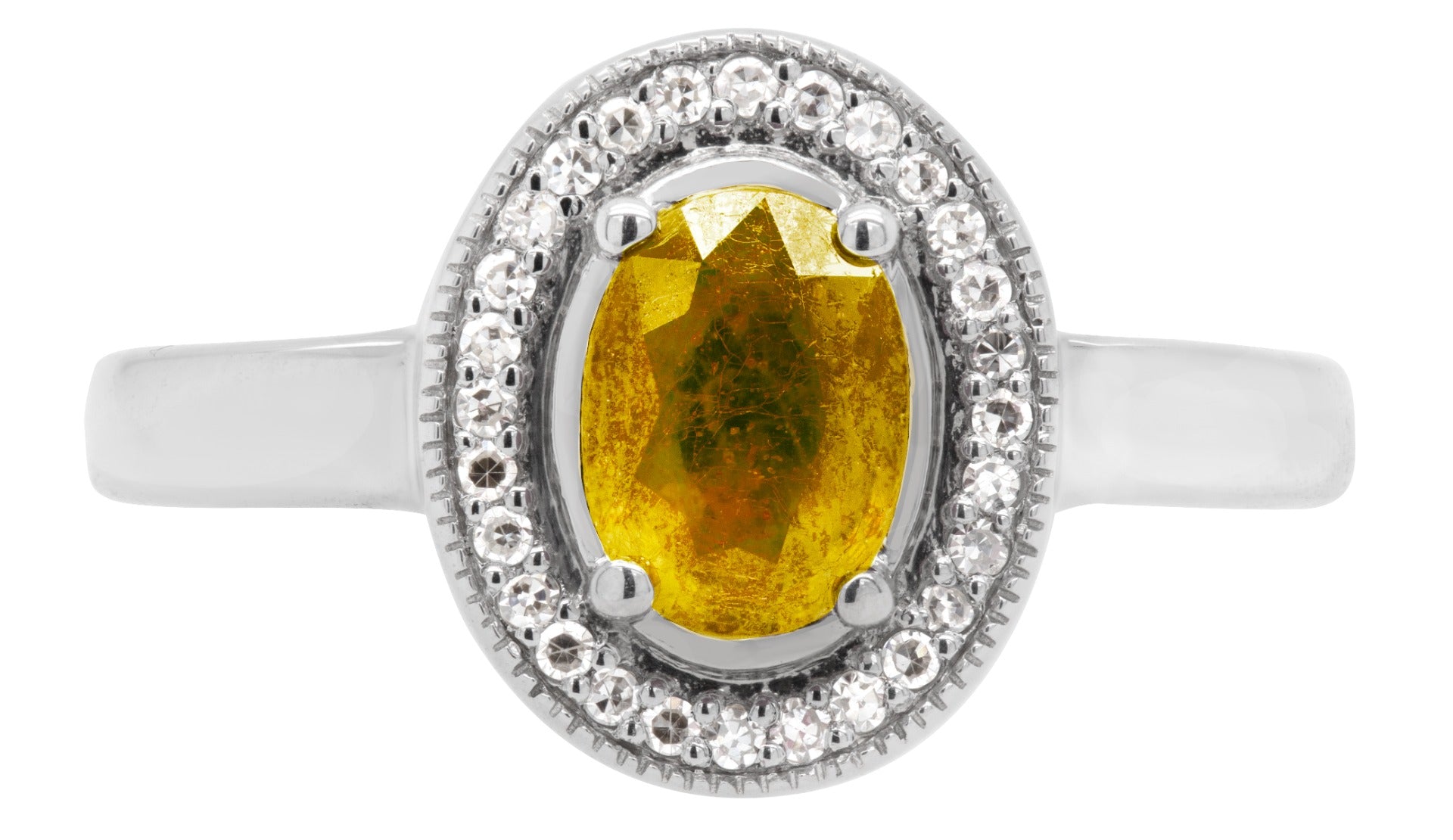 Citrine Radiance Halo Ring
