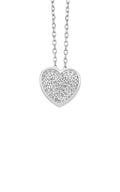Sterling Silver Diamond Heart Necklace .10ctw