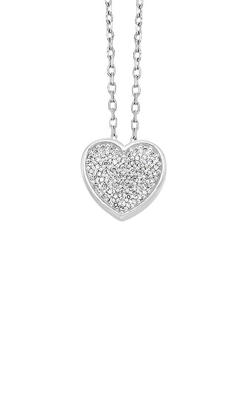 Sterling Silver Diamond Heart Necklace .10ctw