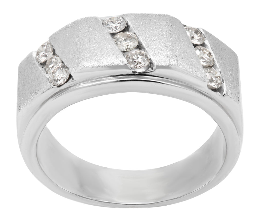 Diagonal Brilliance Men's Ring