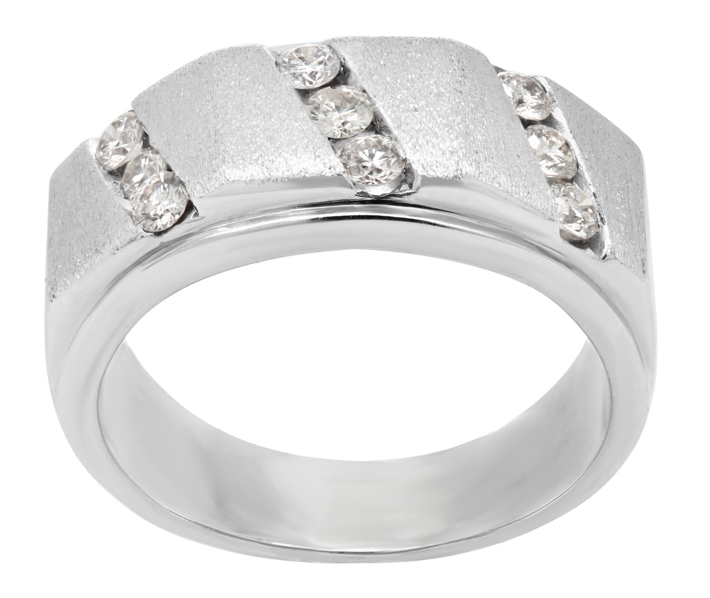 Diagonal Brilliance Men's Ring