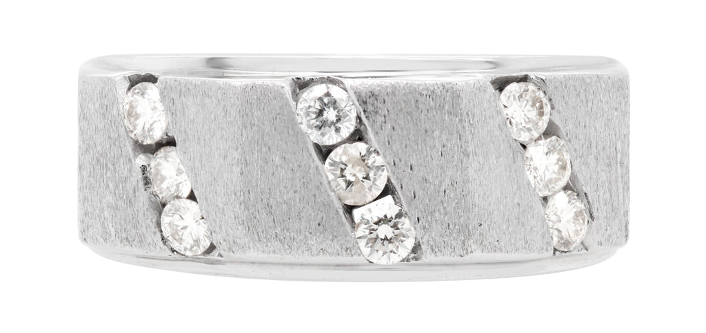 Diagonal Brilliance Men's Ring