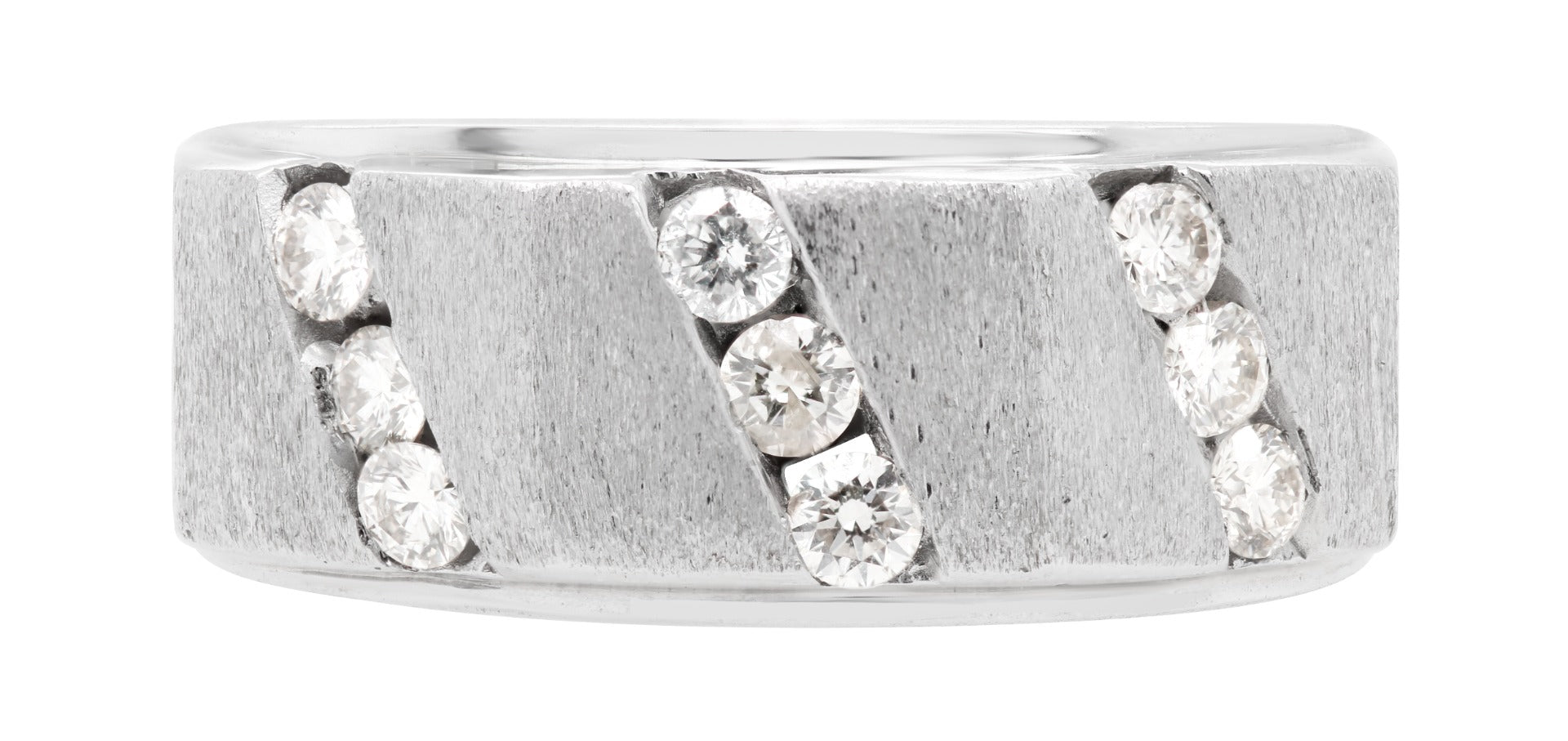 Diagonal Brilliance Men's Ring