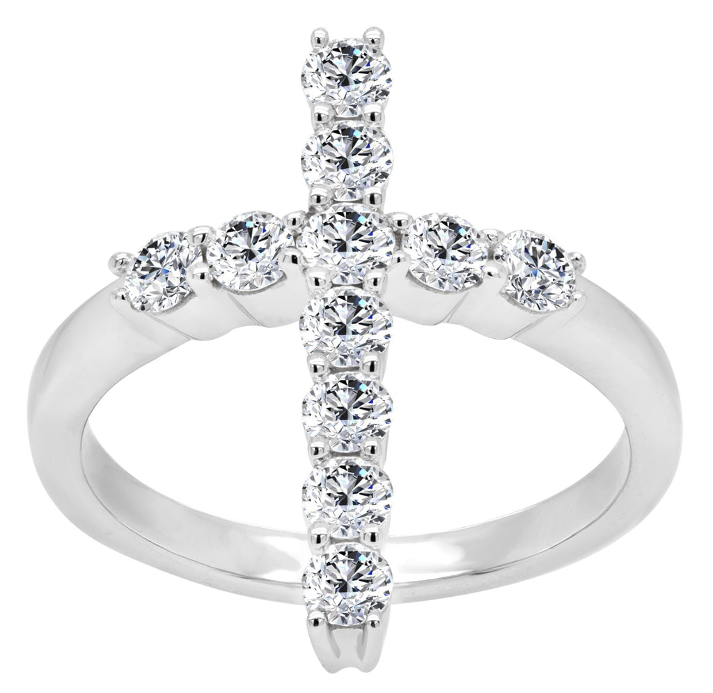 Radiant Diamond Cross Ring