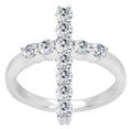 Radiant Diamond Cross Ring