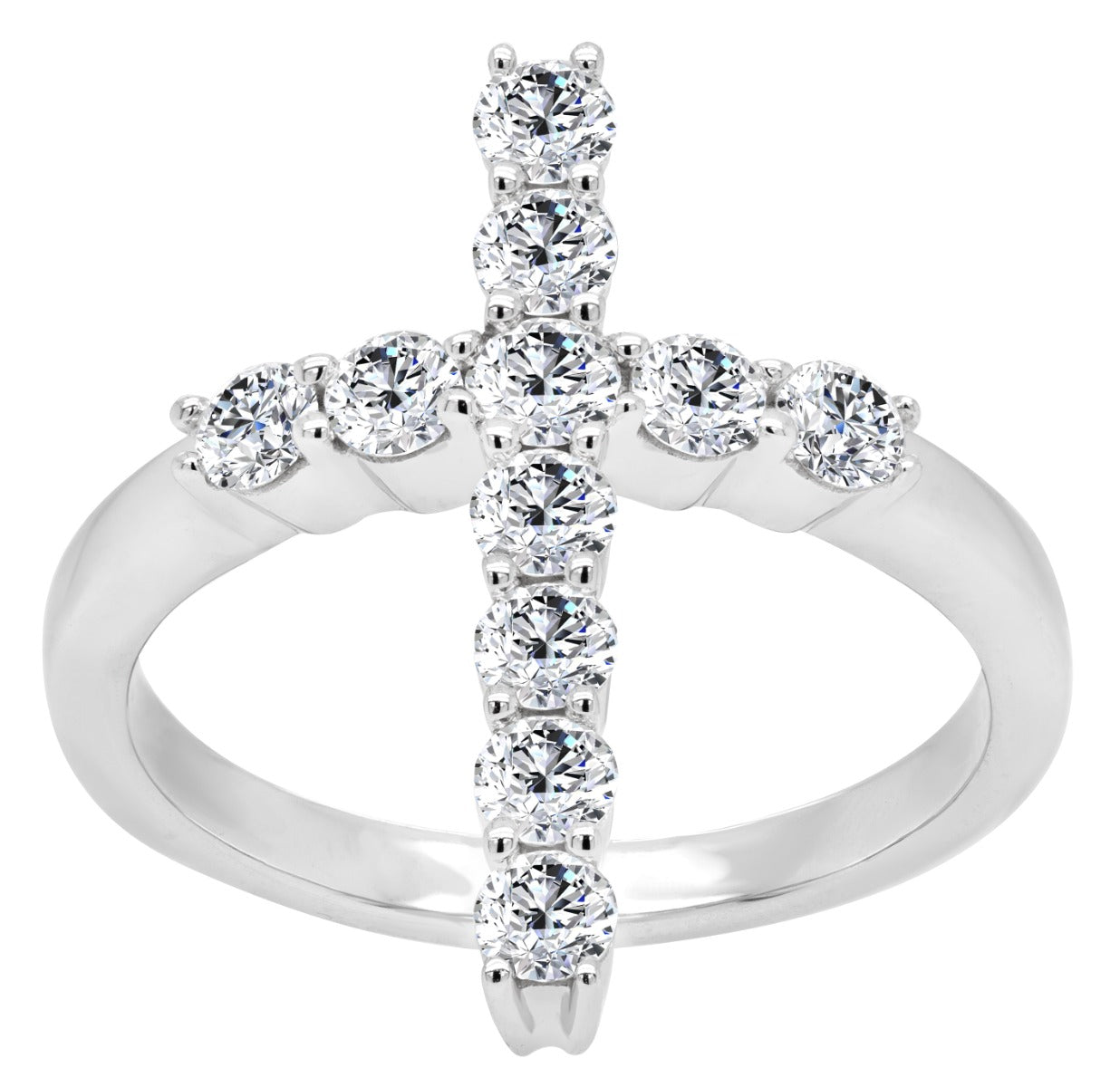 Radiant Diamond Cross Ring