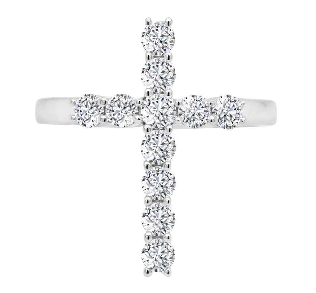 Radiant Diamond Cross Ring