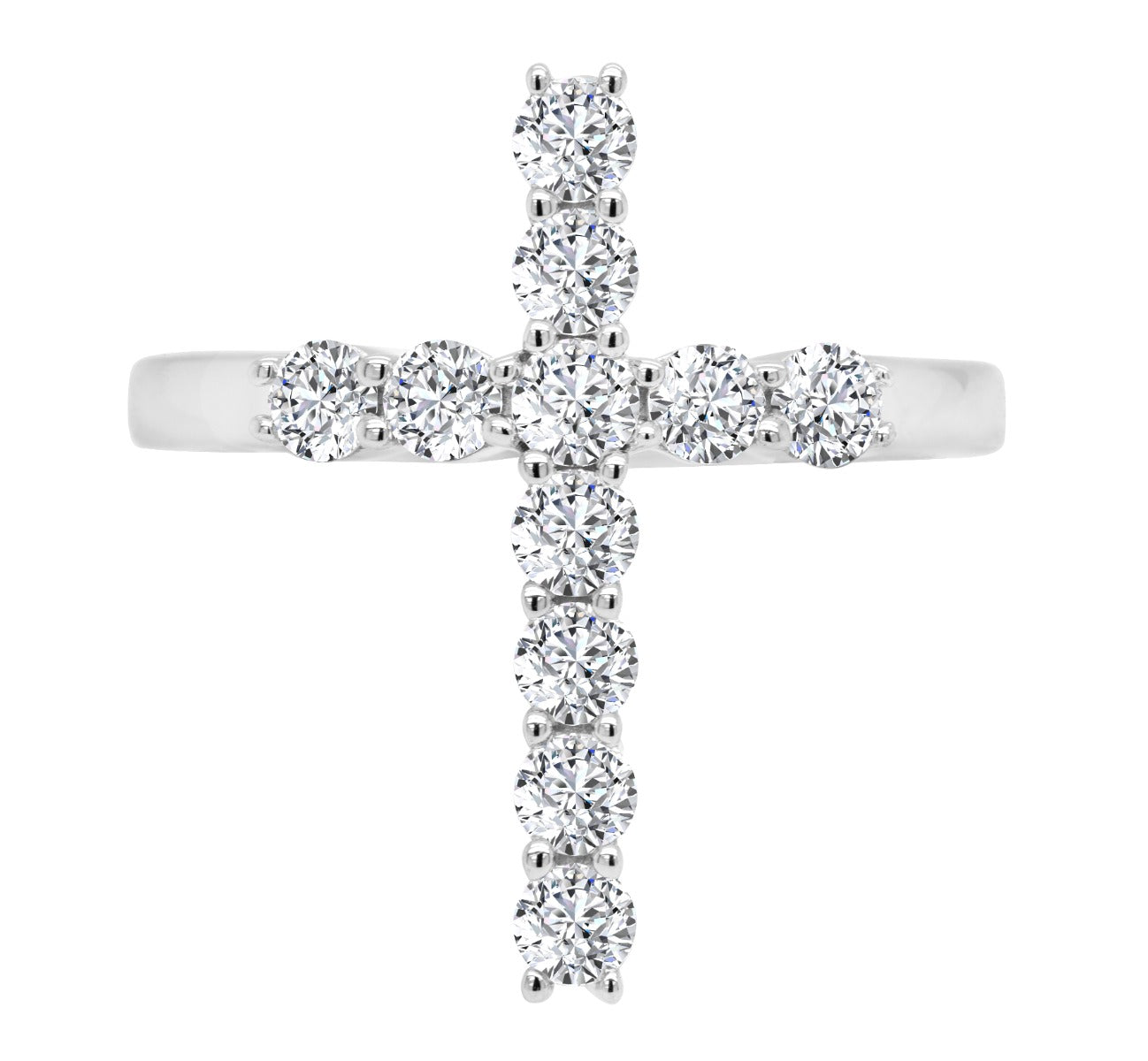 Radiant Diamond Cross Ring