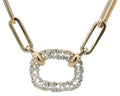 Golden Link Diamond Pendant Necklace