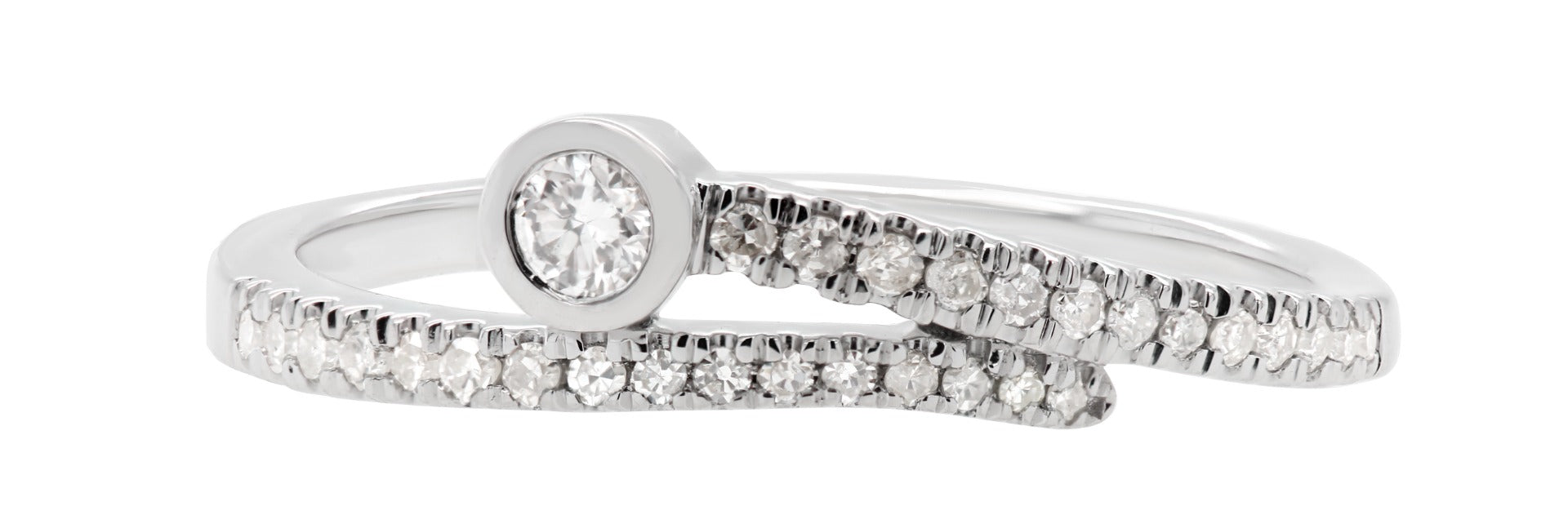 Twisted Diamond Embrace Ring .20CTW