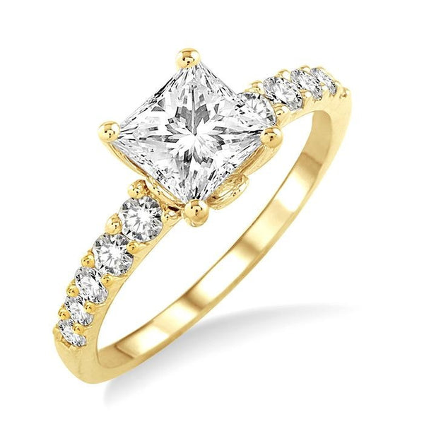 1/3 Ctw Diamond Semi-Mount Engagement Ring in 14K Yellow Gold