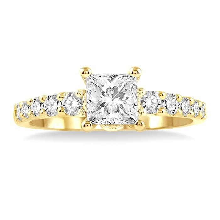 1/3 Ctw Diamond Semi-Mount Engagement Ring in 14K Yellow Gold