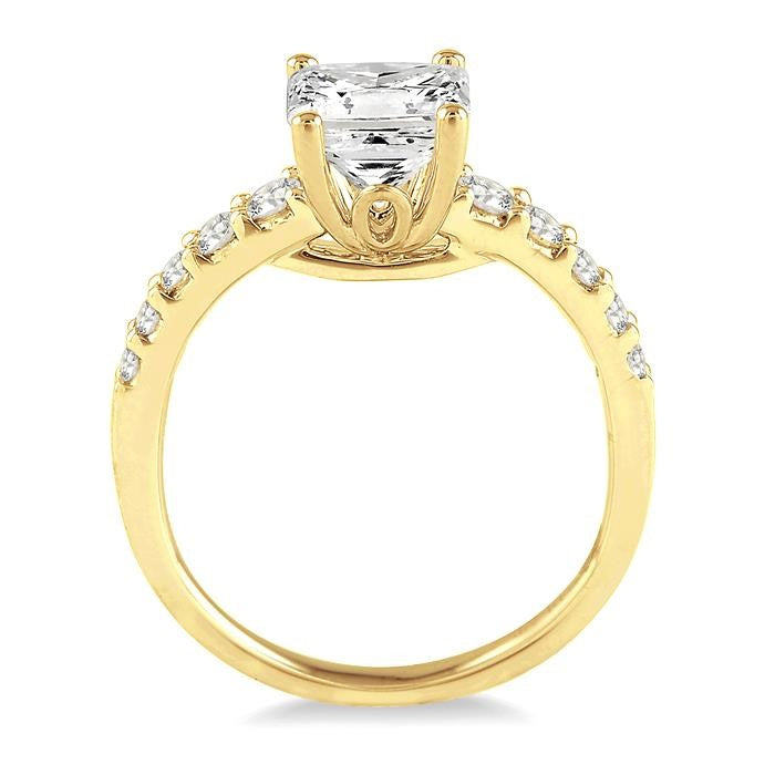 1/3 Ctw Diamond Semi-Mount Engagement Ring in 14K Yellow Gold