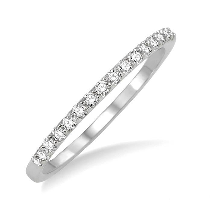 1/5 Ctw Round Cut Diamond Wedding Band in 14K White Gold