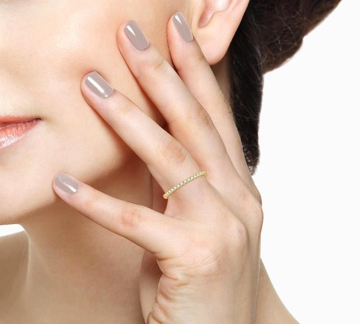 1/5 Ctw Round Cut Diamond Wedding Band in 14K Yellow Gold