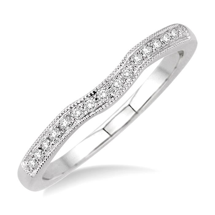 1/5 Ctw Round Cut Diamond Matching Wedding Band in 14K White Gold