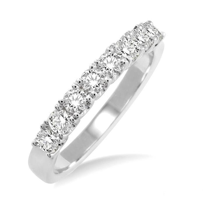 5/8 Ctw Round Cut Diamond Wedding Band in 14K White Gold