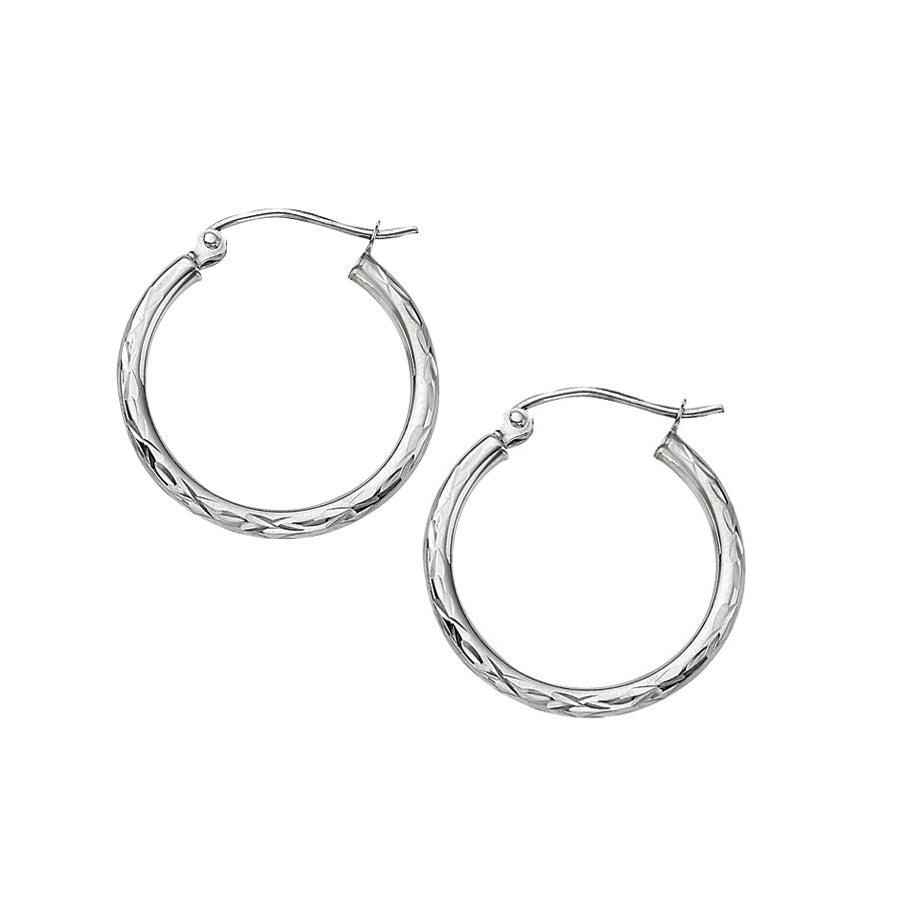 14k White Gold Hoop Earrings