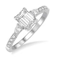 Emerald Shape Semi-Mount Diamond Engagement Ring