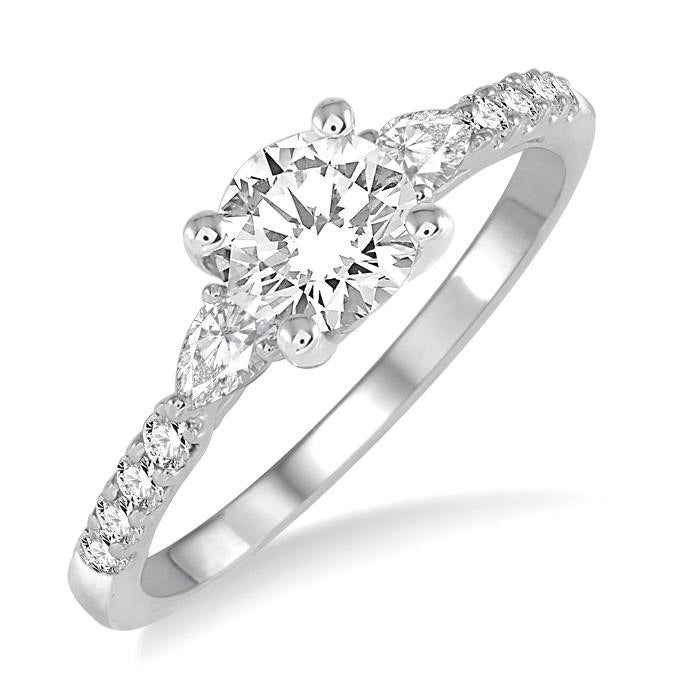 Round Shape Semi-Mount Diamond Engagement Ring