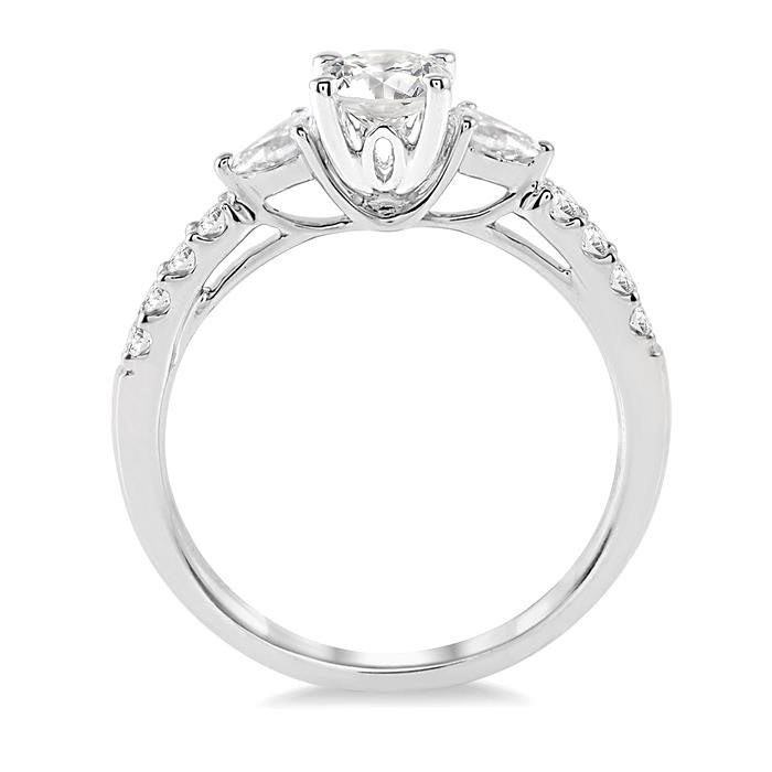 Round Shape Semi-Mount Diamond Engagement Ring