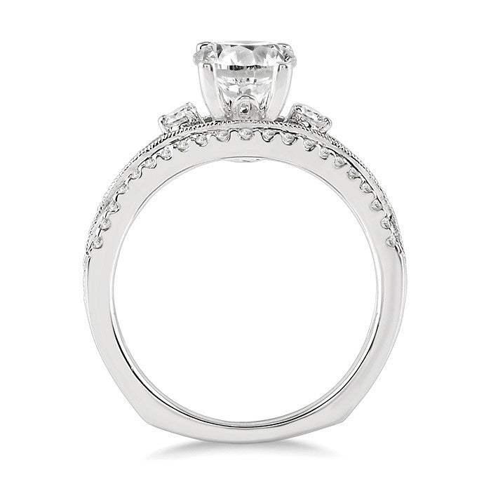 1/2 Ctw Diamond Semi-Mount Engagement Ring in 14K White Gold