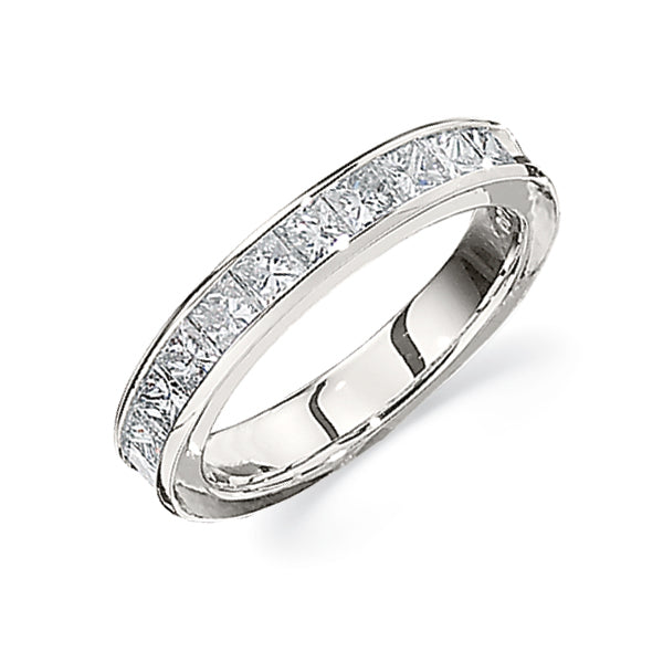 Diamond Princess Cut Channel Set Band