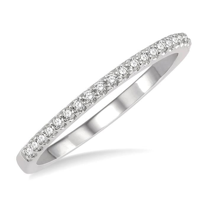 1/5 Ctw Round Cut Diamond Wedding Band in 14K White Gold