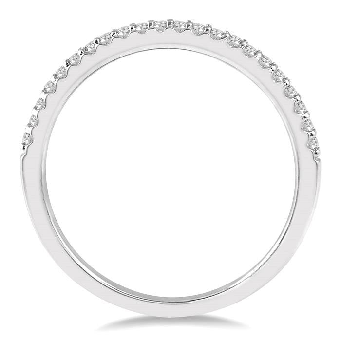 1/5 Ctw Round Cut Diamond Wedding Band in 14K White Gold