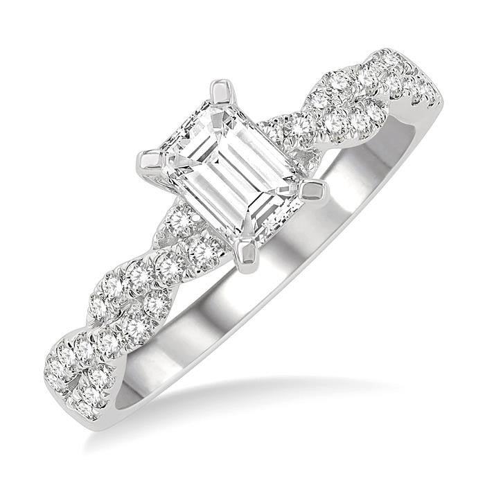 Emerald Shape Diamond Engagement Ring