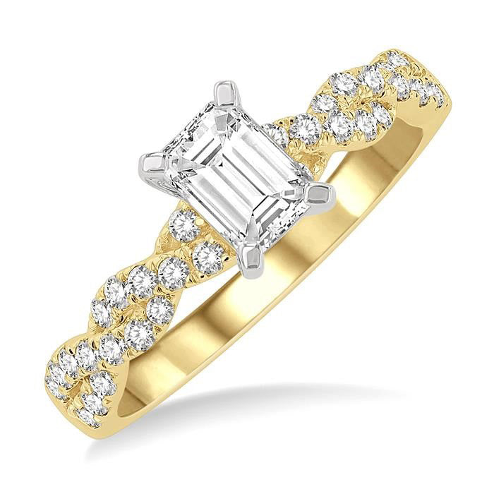 Emerald Shape Diamond Engagement Ring
