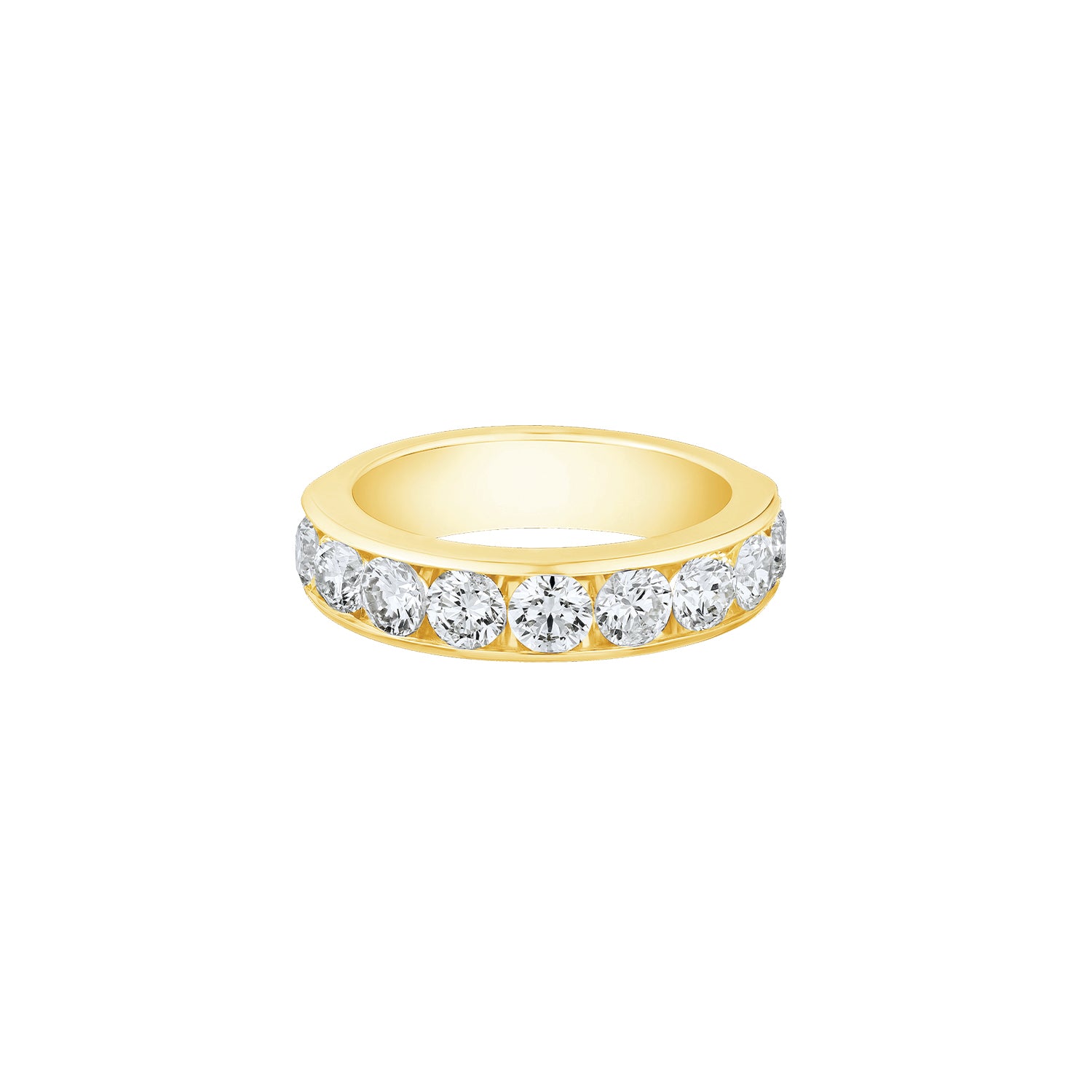 Diamond Channel Set Yellow Gold Band
