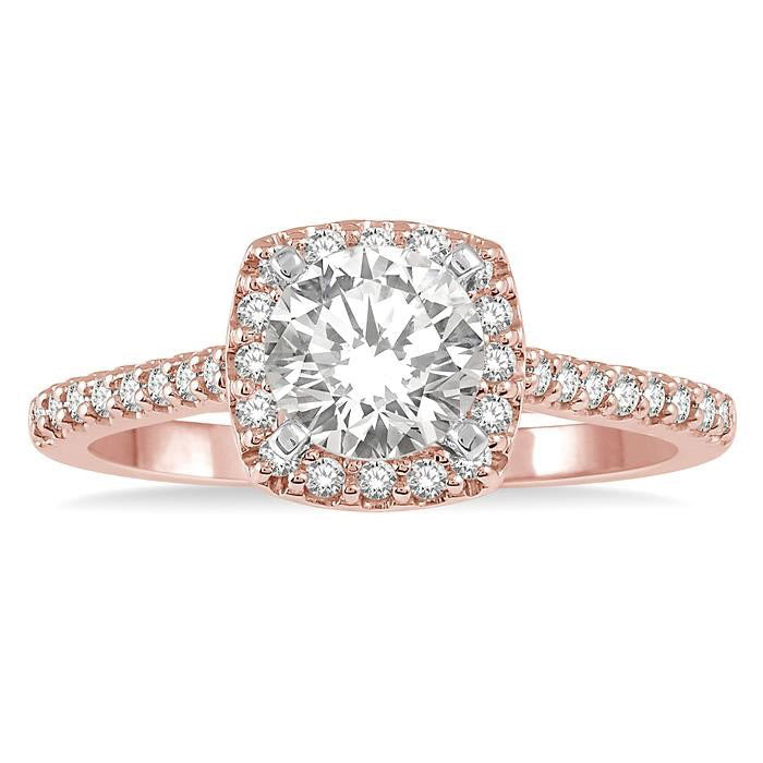 Cushion Shape Halo Diamond Engagement Ring