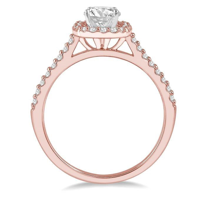 Cushion Shape Halo Diamond Engagement Ring