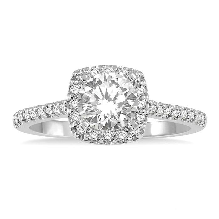 Minerva Empress 14K White Gold Diamond Engagement Ring