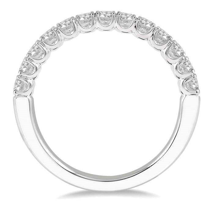 1/2 Ctw Round Cut Diamond Wedding Band in 14K White Gold