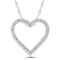 10k White Gold .10tdw Diamond Heart Pendant