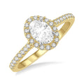 Oval Shape Halo Diamond Engagement Ring