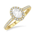 Oval Shape Halo Diamond Engagement Ring