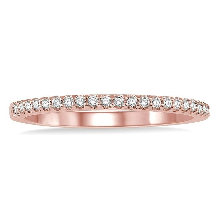 1/5 Ctw Round Cut Diamond Wedding Band in 14K Rose Gold