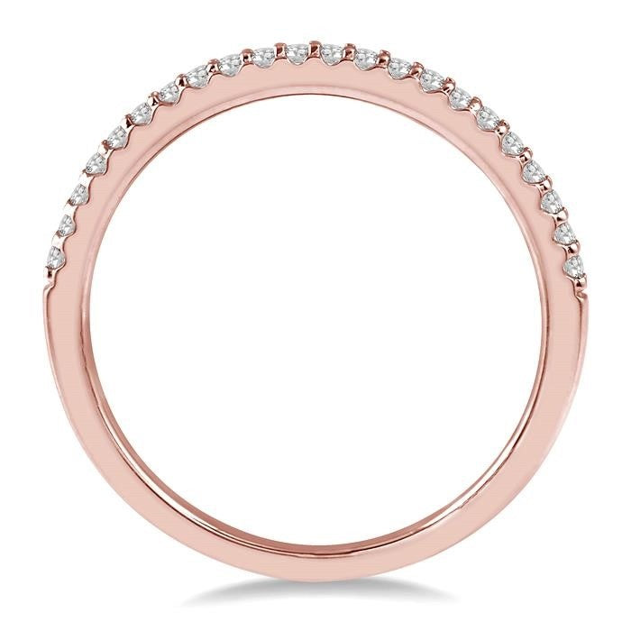 1/5 Ctw Round Cut Diamond Wedding Band in 14K Rose Gold