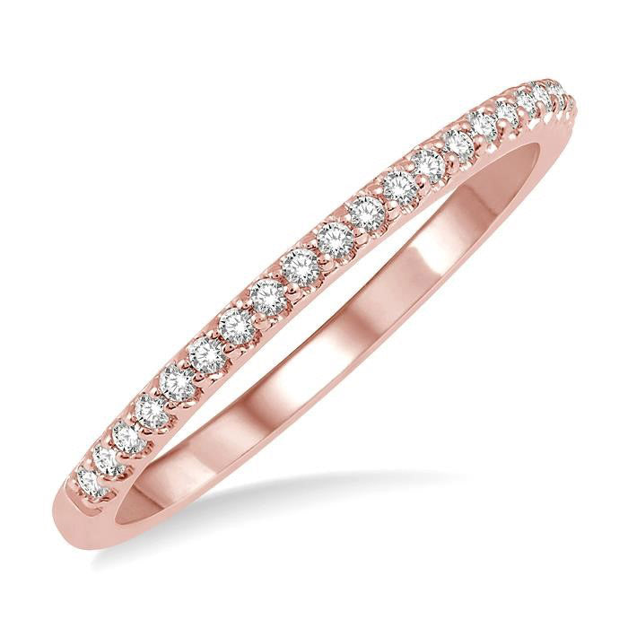1/5 Ctw Round Cut Diamond Wedding Band in 14K Rose Gold