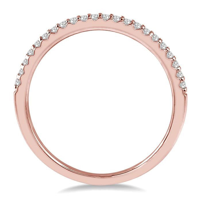 1/5 Ctw Round Cut Diamond Wedding Band in 14K Rose Gold