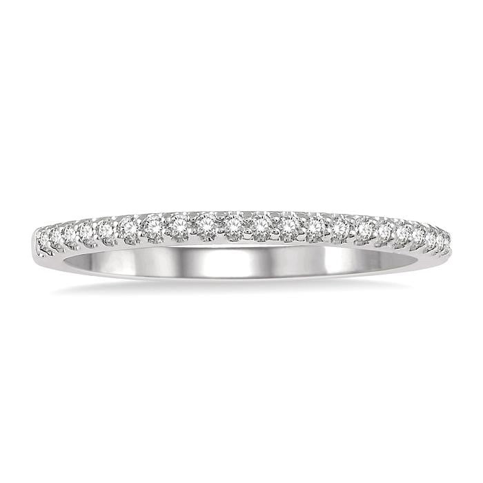 1/5 Ctw Round Cut Diamond Wedding Band in 14K White Gold