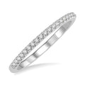 1/10 Ctw Round Cut Diamond Wedding Band in 14K White Gold
