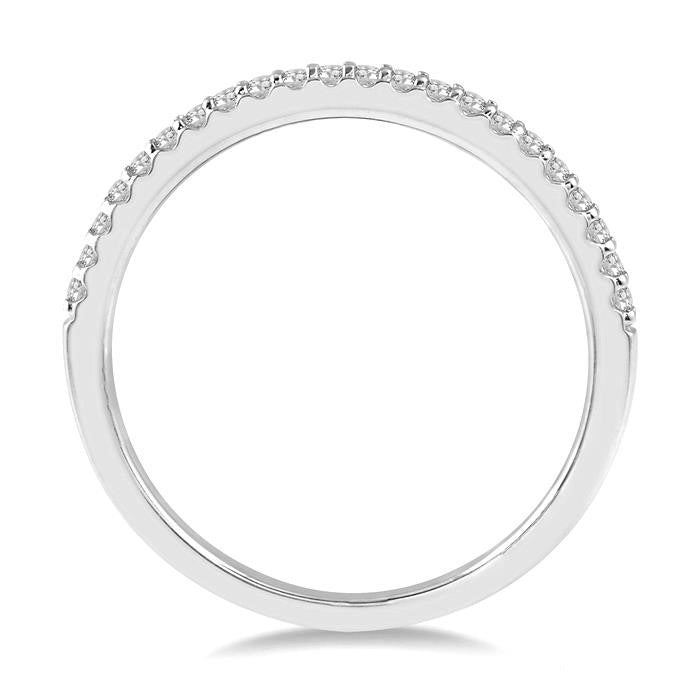 1/10 Ctw Round Cut Diamond Wedding Band in 14K White Gold