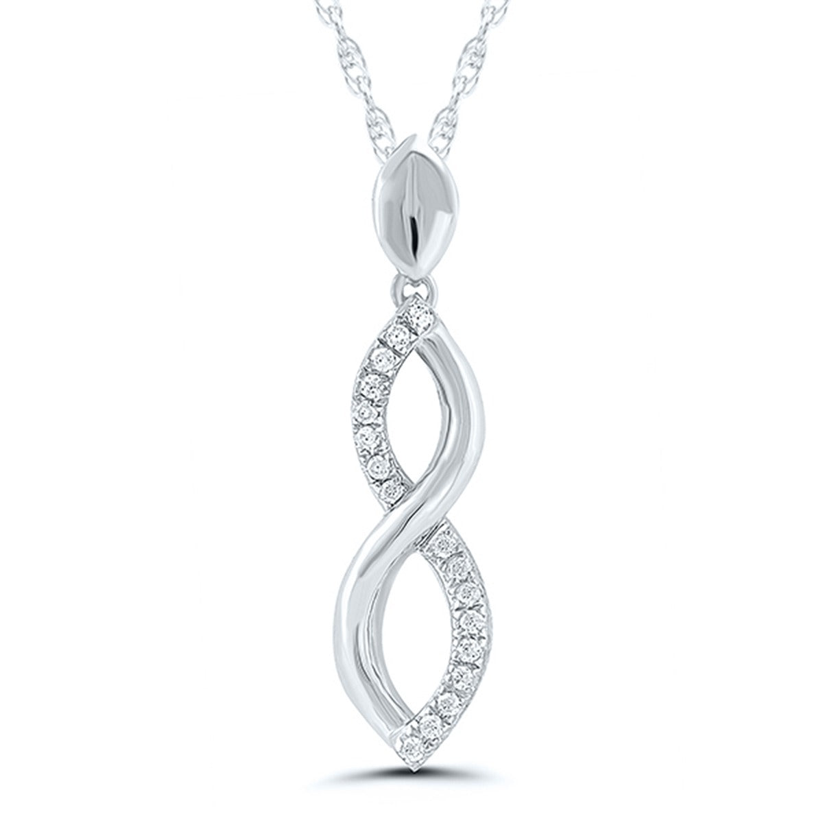 10k White Gold Diamond Pendant