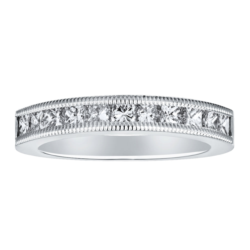 Diamond Princess Channel Set Milgrain Band