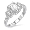 5/8 Ctw Diamond Semi-Mount Engagement Ring in 14K White Gold